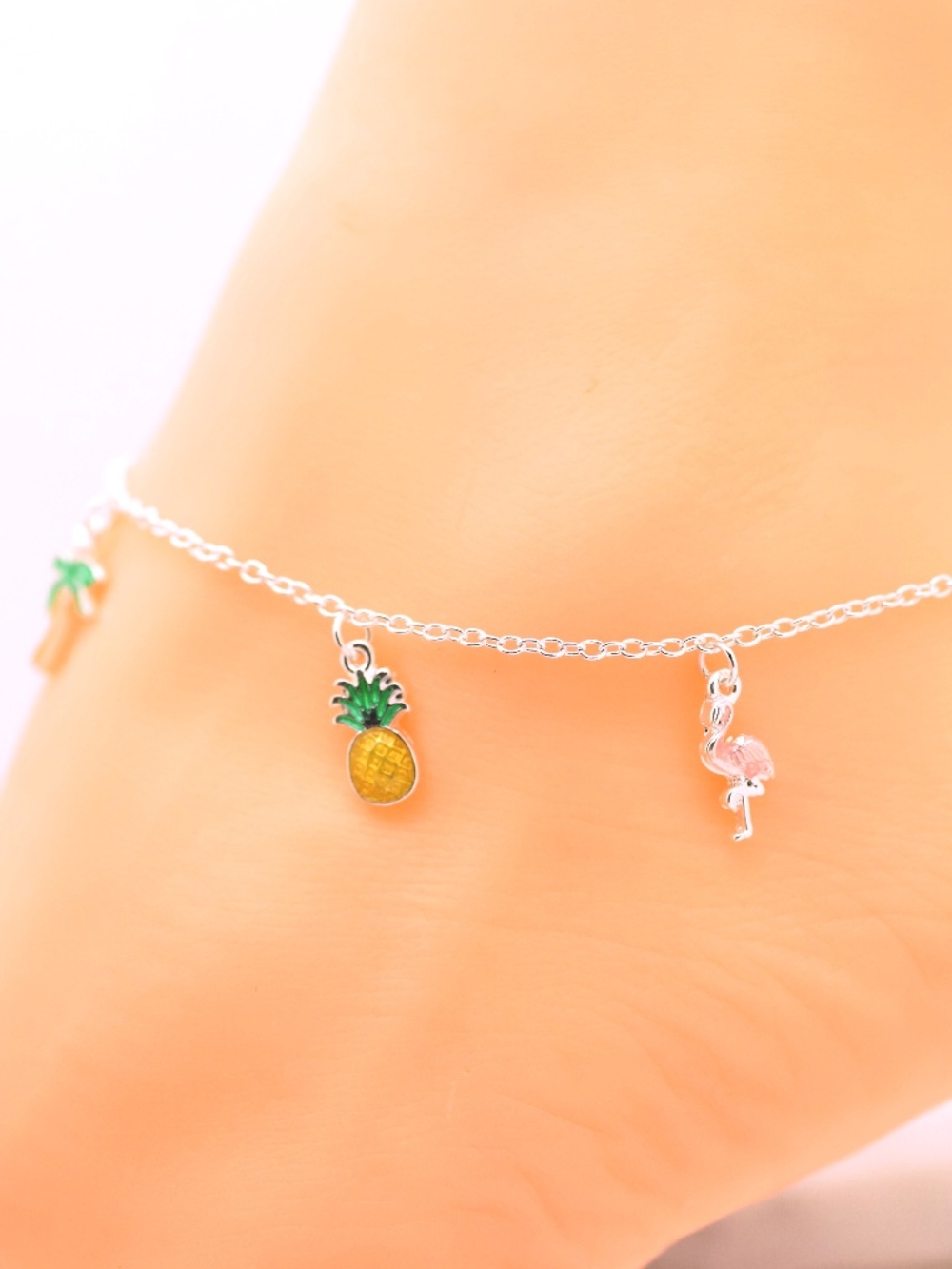Pineapple Flamingo Palm Tree Anklet Beaded Ankle Bracelet